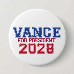 Vance voor president (varsity) ronde button 7,6 cm