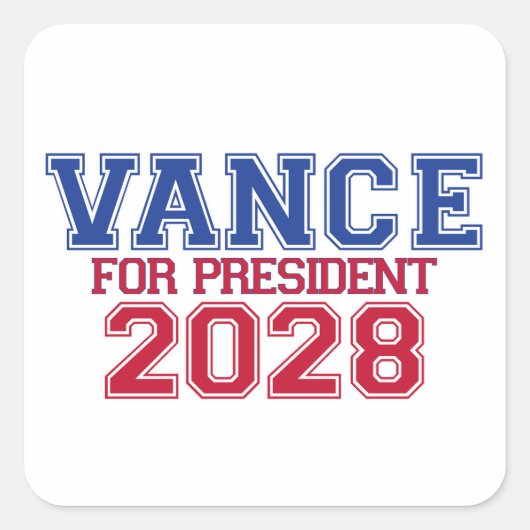 Vance voor President (varsity) Vierkante Sticker (Voorkant)