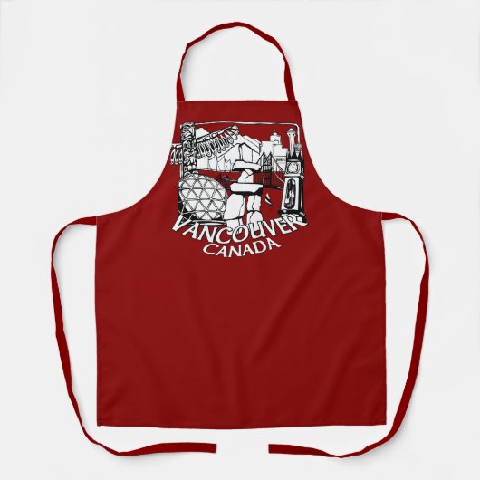 Vancouver Apron Vancouver Landmark Souvenir Aprons Schort (Voorkant)