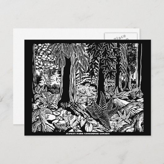 Vancouver Art Briefkaart Vancouver Totem Pole Kaar (Voorkant / Achterkant)