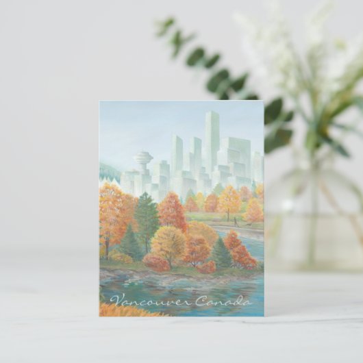 Vancouver Art Briefkaart Vancouver Totem Pole Pain (Staand voorkant)