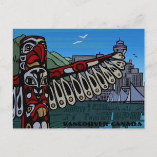Vancouver Art Briefkaart Vancouver-totem-poolkaart