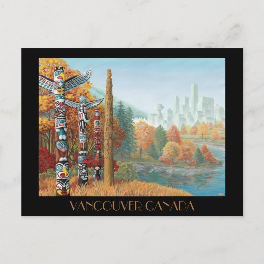 Vancouver Art Briefkaart Vancouver-totem-poolkaart (Voorkant)