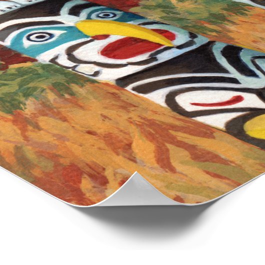 Vancouver Art Poster Vancouver Totem Pole Painting (Hoek)