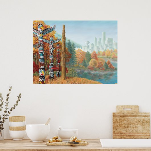 Vancouver Art Poster Vancouver Totem Pole Painting (Keuken)