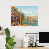Vancouver Art Poster Vancouver Totem Pole Painting (Thuiskantoor)