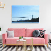 Vancouver Art Print Lions Gate Cityscape Canvas (Insitu (Woonkamer))