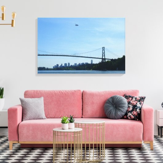 Vancouver Art Print Lions Gate Cityscape Canvas (Insitu (Woonkamer))