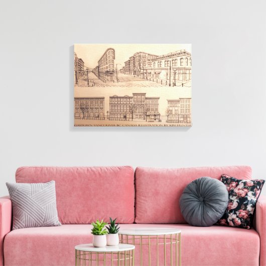 Vancouver Art Print Vancouver Gastown Art Canvas (Insitu (Woonkamer))