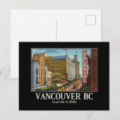 Vancouver BC Canada Granville St 1940 Briefkaart (Voorkant / Achterkant)