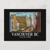 Vancouver BC Canada Granville St 1940 Briefkaart (Voorkant)