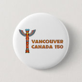 Vancouver (BC) Canada - Kortstaart Ronde Button 5,7 Cm (Voorkant)