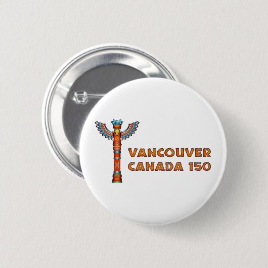 Vancouver (BC) Canada - Kortstaart Ronde Button 5,7 Cm (Voorkant /achterkant)