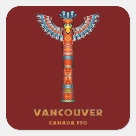 Vancouver (BC) Canada - Kortstaart Vierkante Sticker (Voorkant)