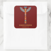 Vancouver (BC) Canada - Kortstaart Vierkante Sticker (Tas)