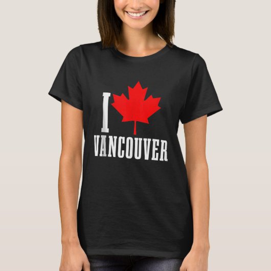 Vancouver BC Canada Maple Leaf Canadian Flag Pride T-shirt (Voorkant)