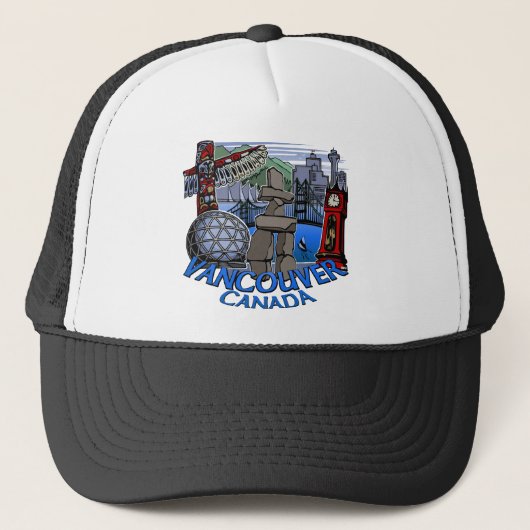 Vancouver BC Petten Souvenir Trucker Caps & Petten (Voorkant)