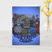 Vancouver BC Souvenir Art Card Landmark Art Card Kaart (Gele Bloem)