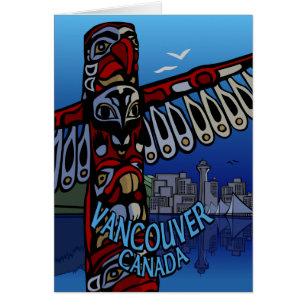 Vancouver BC Souvenir Kaarten Totem Pole Art Kaart