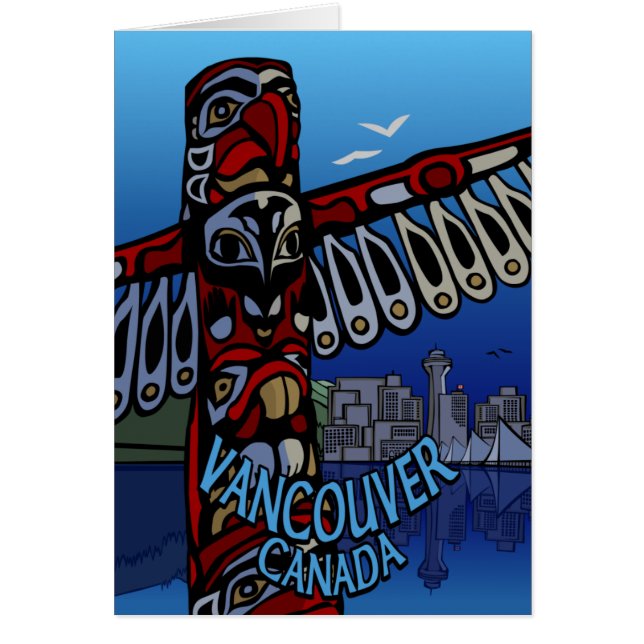 Vancouver BC Souvenir Kaarten Totem Pole Art Kaart (Voorkant)