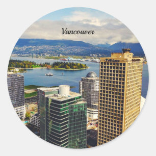 Vancouver, BC stadsgezicht Ronde Sticker