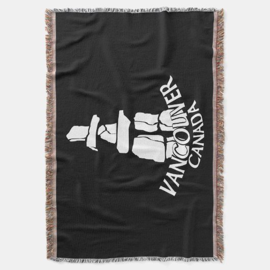 Vancouver Blanket Vancouver Inukshuk Souvenir Gift Deken (Voorkant Verticaal)