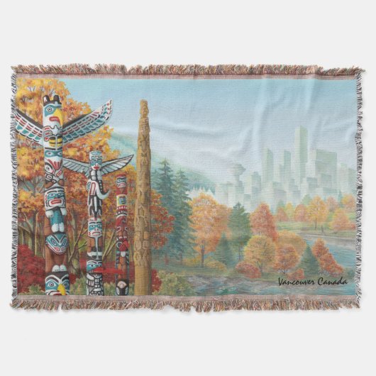 Vancouver Blanket Vancouver Landmark Souvenir Gift Deken (Voorkant)
