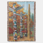 Vancouver Blanket Vancouver Totem Pole Souvenirs Deken (Voorkant Verticaal)