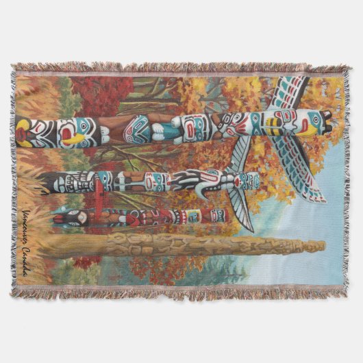 Vancouver Blanket Vancouver Totem Pole Souvenirs Deken (Voorkant)