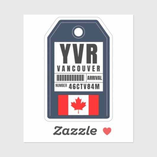 Vancouver-boarding pass - Canada YVR Sticker (Vel)