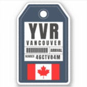 Vancouver-boarding pass - Canada YVR Sticker (Voorkant)