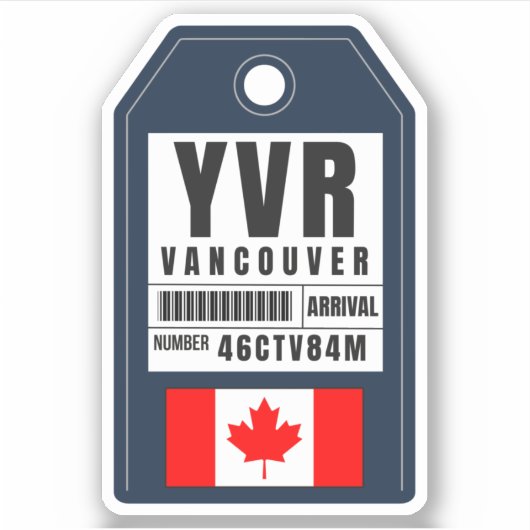 Vancouver-boarding pass - Canada YVR Sticker (Voorkant)