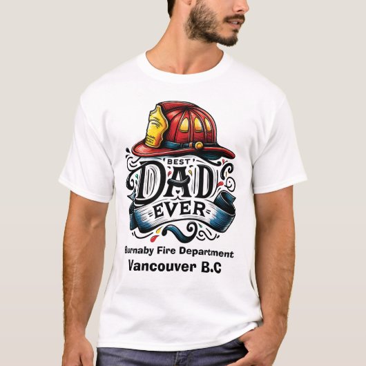 Vancouver brandweerman familie embleem t-shirt (Voorkant)