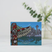 Vancouver Briefkaarten Totem Pole & Landmarks Card (Staand voorkant)