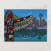 Vancouver Briefkaarten Totem Pole & Landmarks Card (Voorkant)