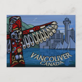 Vancouver Briefkaarten Totem Pole & Landmarks Card (Voorkant)
