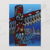 Vancouver Briefkaarten Totem Pole & Landmarks Card (Voorkant)