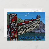 Vancouver Briefkaarten Totem Pole & Landmarks Kaar (Voorkant / Achterkant)