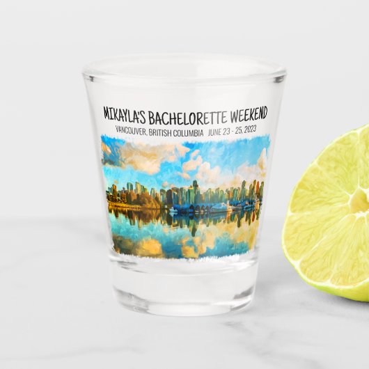 Vancouver, British Columbia Bachelorette Weekend Shot Glas (Voorkant)