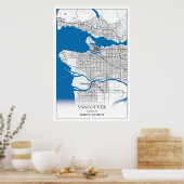Vancouver British Columbia Canada Travel City Map Poster (Keuken)