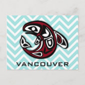 Vancouver British Columbia Nautical Orca Whale Art Briefkaart (Voorkant)