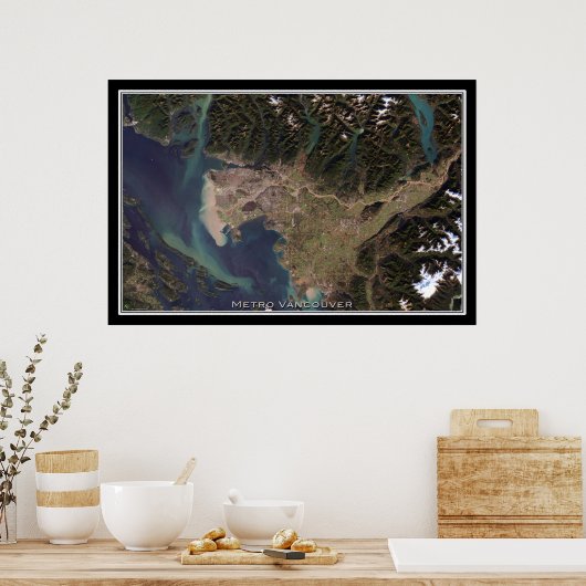 Vancouver British Columbia Satellite Poster Map (Keuken)