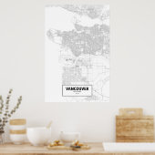 Vancouver, Brits Columbia (zwart op wit) Poster (Keuken)