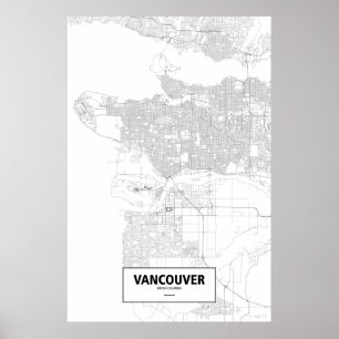 Vancouver, Brits Columbia (zwart op wit) Poster