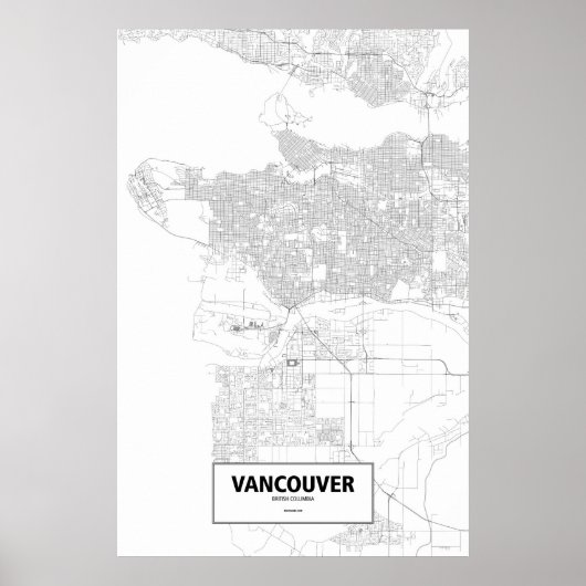 Vancouver, Brits Columbia (zwart op wit) Poster (Voorkant)