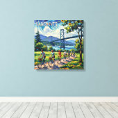 Vancouver Brug en Seawall Scene Canvas Afdruk (Insitu (Houten vloer))