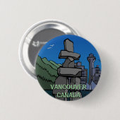 Vancouver Buttonnen Souvenir Buttonnen Inukshuk Ar Ronde Button 5,7 Cm (Voorkant /achterkant)