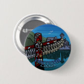 Vancouver Buttonnen Souvenir Buttonnen Totem Pole Ronde Button 5,7 Cm (Voorkant /achterkant)