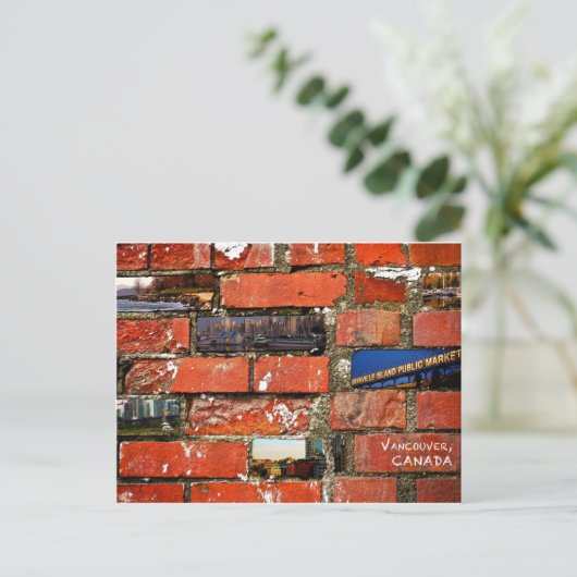 Vancouver Canada: Brick Wall Briefkaart (Staand voorkant)