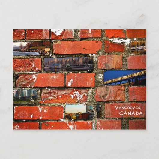 Vancouver Canada: Brick Wall Briefkaart (Voorkant)
